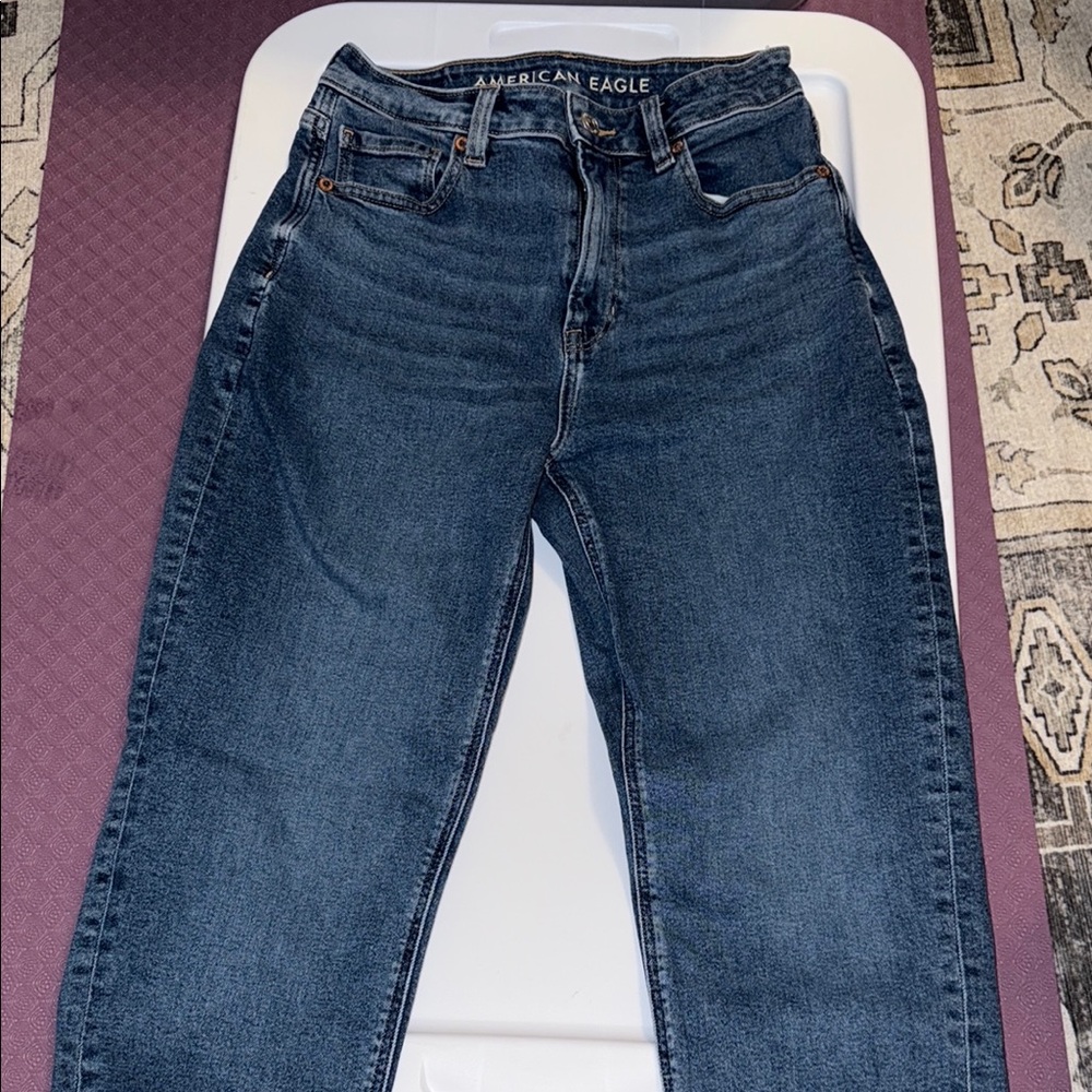 American Eagle Outfitters Dark Blue Straight Leg Jeans
